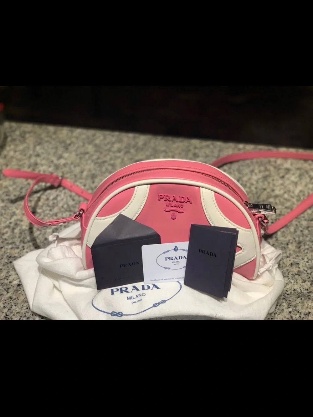 Calf skin Leather Prada Bowling cross body